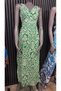 Colorful Front and Back V-Neck Women's Summer Dress with Elastic Waist and Slits - 4