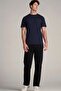 Men's Trendy Printed Black Baggy Sweatpants with Elastic Waistband