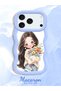 iPhone 17 Pro Max Compatible Case Camera Protector Blue Silicone Couple Phone Case Girl Pattern - 2