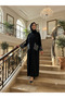 Standard Ferace with Zippered Cuffs and Pockets, with Sequin Detail, Loose Cut, Can Be Weared in Sizes 40-48. - 2