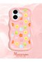 iPhone 16 Compatible Case with Camera Protection Pink Silicone Couple Phone Case with Floral Pattern - 2