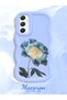 Samsung Galaxy A34 5g Compatible Case Camera Protector Blue Silicone Couple Phone Case Floral Pattern - 2