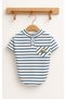 Navy Blue Striped Short Sleeve Summer Dog T-Shirt Dog Apparel