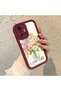 Xiaomi Mi 11T/Mi 11t Pro Compatible Case Camera Protector Burgundy Silicone Couple Phone Case with Floral Pattern - 2