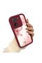 Xiaomi Mi 13t Pro/Mi 13t Compatible Case Camera Protector Burgundy Silicone Couple Phone Case Floral Pattern - 3
