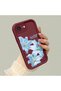 iPhone 17E Compatible Case Camera Protector Burgundy Silicone Couple Phone Case Floral Pattern - 2