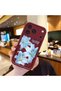 iPhone 17 Pro Compatible Case Camera Protector Burgundy Silicone Couple Phone Case Floral Pattern