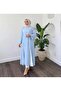 Poplin Fabric High Collar Oversize Slit Long Abaya Tunic - 5