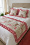 Bedspread Alternative with 2 Cushion Covers, Runner Set Alternative to Pique, Runner Set Vintage Bohemian Design