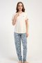 Women's Short Sleeve Ecru Pajama Set C5T7N2215