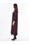 Turtleneck Knitwear Dress Burgundy - 3