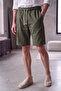 Men's Khaki Summer Lightweight Casual Breathable Muslin Shorts with Back Pockets