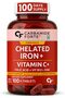 Chelated Iron + Vitamin C, B12, Folic Acid & Zinc - 100 Veg Iron Tablets