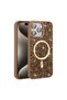 iPhone 15 Pro Max Case with Glitter Diamonds and Magsafe Camera Raised Silicone Senk - 6