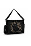 Cat Printed Unisex Black Messenger Bag Voluminous Postman Bag/ Laptop Bag/ School Bag