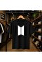 Bts Large Logo Printed 100% Cotton Oversize Loose Regular Fit Crew Neck T-Shirt
