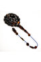 Muski Rosary 45 Beads 9x12.5mm Dark Brown Pattern Prayer Beads Tasbih 33g Blue Braided Tassel - 5