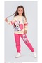 Girl's Patterned 2-Yarn Elastic Leg Sweatpants Set - 2046 - 2