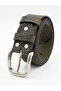 Premium 100% Genuine Crazy Soft Leather, Durable Men's Leather Belt, Cast Buckle, Handmade, Non-Fracturing, Non-Cracking, Khaki Green