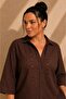 Women's Plus Size Scallop Embroidered Half-Lined Shirt and Pants 2-Piece Set (Not Stretchy) - 2