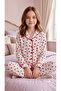 Girl's Cotton Heart Patterned Sleepwear Set with Sleeping Glasses