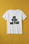 Premium No Risk No Fun Text Printed Oversize Unisex T-Shirt 100% Cotton Streetwear White T-Shirt - 3