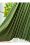 Pleated Crepe Skirt Lined Khaki - 3