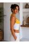 Handmade Crochet Crop Blouse |   Bohemian Summer Women's Blouse with Straps Bustier Yellow - 2