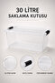 2 Pieces 30Lt Elora Storage Box - Multi-Purpose Lockable Lid Closet Organizer Organizer Box Transparent - 3