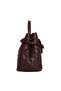 Burgundy Leather Knitted Women's Handbag - 4
