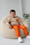 Button Detailed, Cotton Orange Boys' Suit - 3