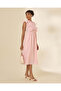 Women Pink Sleeveless Ruffle Midi Dress - 4