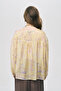 Women's Floral Patterned Yellow Transparent Blouse-Shirt - 5