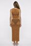 Lace-Look Openwork Beachwear Crop Top and Slit Long Skirt Knitwear Set - 3