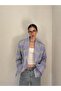 90S Retro Model Oversize Design Plaid Jacket Women's Magenta - 3