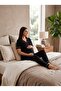 New Season Black Shawl Collar Breastfeeding Feature Adjustable Waist Buttoned Special Design Short Sleeve 100% Cotton Maternity Pajama Set