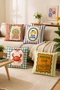 Retro Popart Patterned 4-Piece Throw Pillow Cover Set - 2