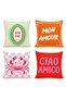 Cat Love Patterned 4-Piece Throw Pillow Cover Set - 3