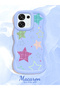Oppo A6 Pro 5g Compatible Case Camera Protector Blue Silicone Couple Phone Case Star Pattern - 2