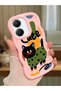 Poco X7 Pro Compatible Case Camera Protector Pink Silicone Couple Phone Case Cat Pattern