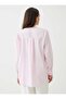 Hakim Collar Button Detailed Striped Blouse / Shirt - Pink Striped - 5
