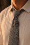 Black and White Classic Linen Tie Kk13869