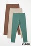 Girls' 3-Pack Plain & Cotton Leggings Set - Casual Long Leggings - 2