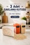 3-Piece 3 Lt Food Storage Container Set – Multi-Purpose Flour and Legume Organizer Box with Airtight Lid