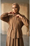 Waist-Tied Buttoned Tunic Skirt Double Set 0318-05 Toprak - 3