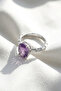 Faceted Cut Amethyst Natural Stone Vintage Inspired Design Ring - 2