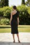 One-Shoulder Midi Mermaid Evening Dress Strapless Look Slit Wedding Party Dress - 5