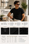 Men's Basic Black T-Shirt 100% Cotton Combed Regular Fit Crew Neck Short Sleeve - 2