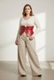 Plus Size Burgundy Women's Belt Corset Model Waist Shaper Leather - 6