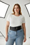 Plus Size Black Women's Belted Wide-Cut Bodice Dress Top - 3